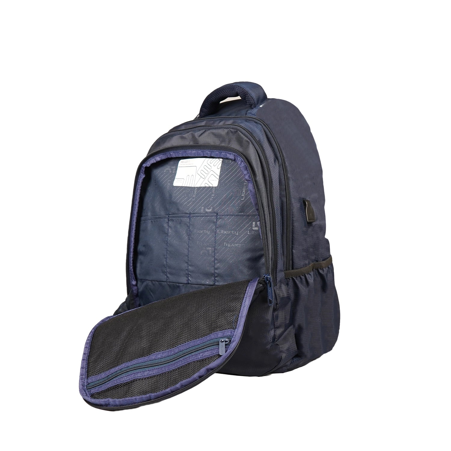 Liberty Edge 34L Navy Blue Anti-Theft Laptop Backpack With Raincover
