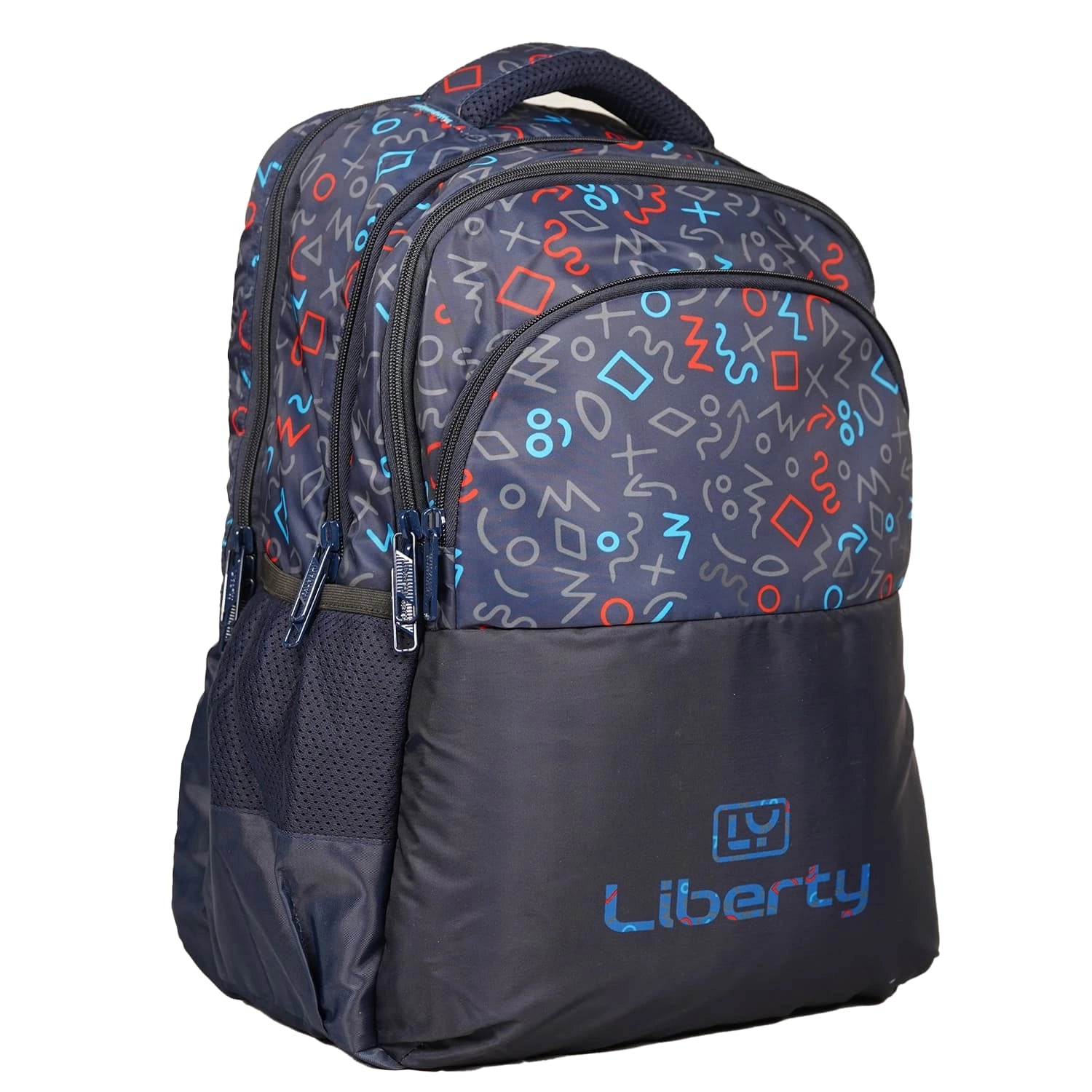 Liberty PatternPlay Navy Blue 30L Waterproof School Backpack With Raincover