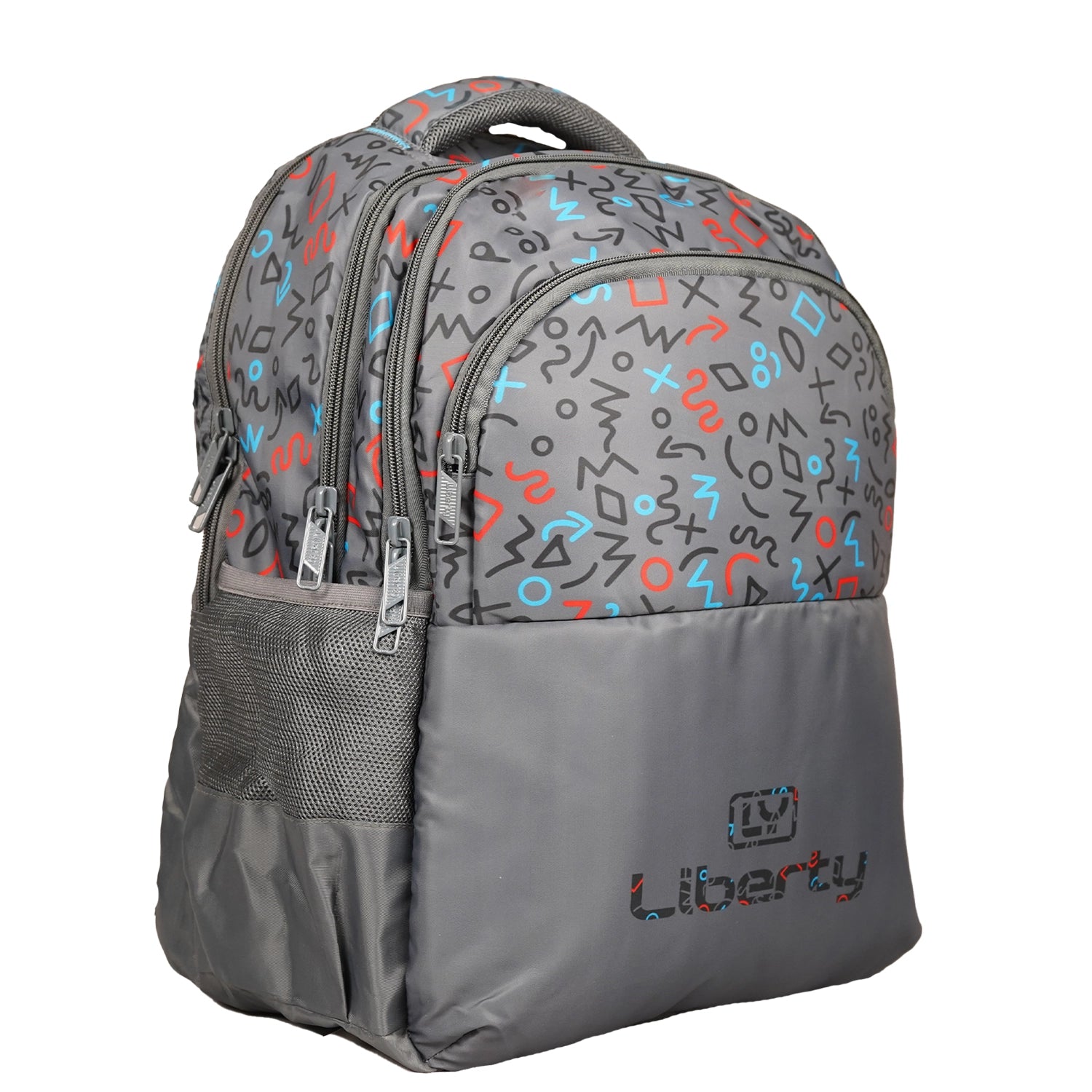 Liberty PatternPlay Grey 30L Waterproof School Backpack With Raincover
