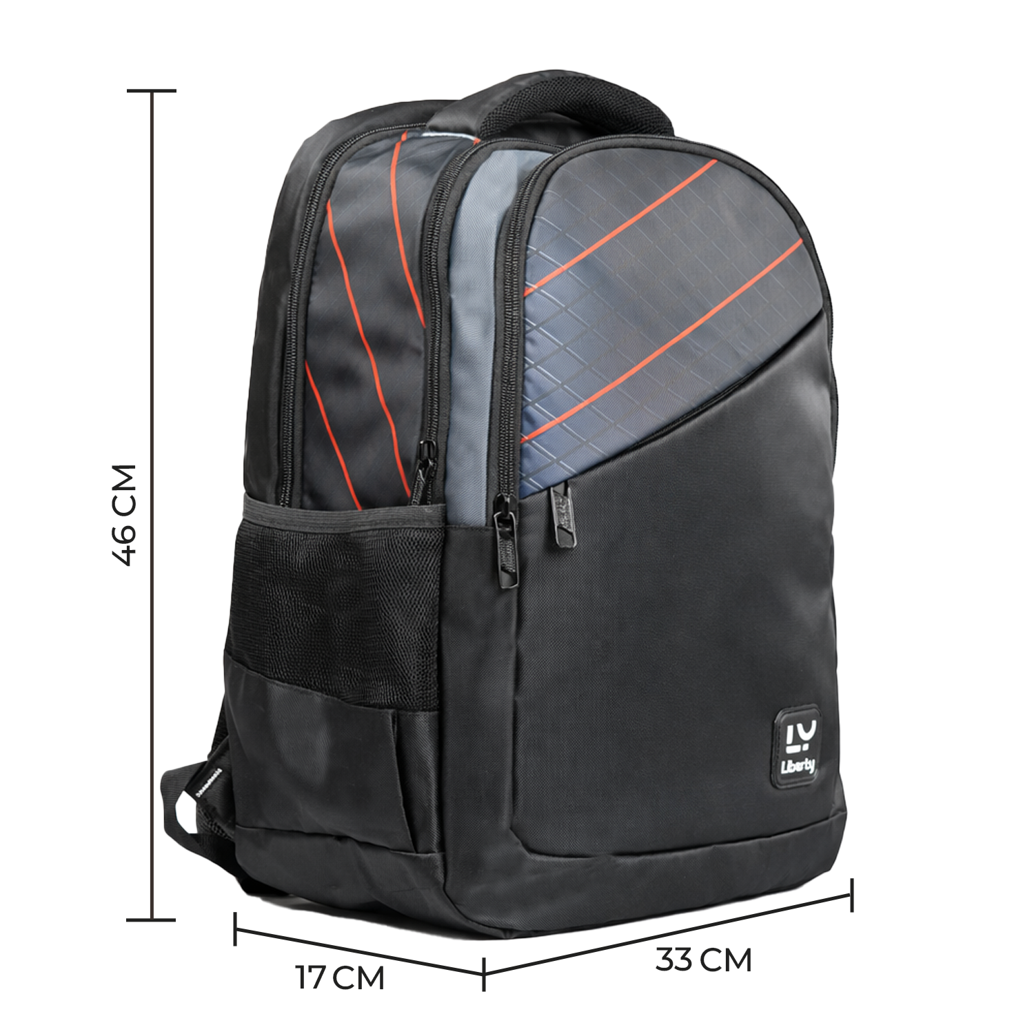 Liberty CyberCore Black 26L Waterproof School Backpack With Raincover