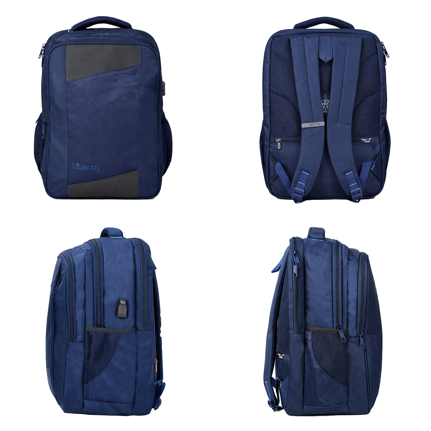 Liberty Vertex Navy Blue 25L Laptop Backpack With Raincover