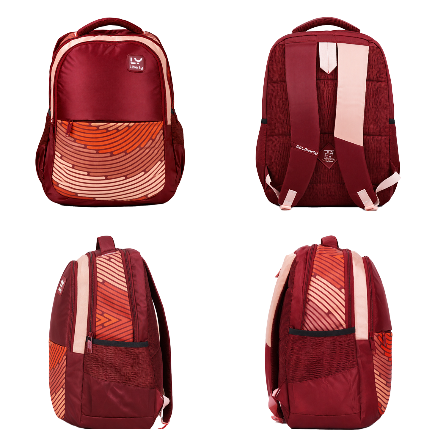 Liberty ColorSpin Burgundy 26L Waterproof School Backpack With Raincover