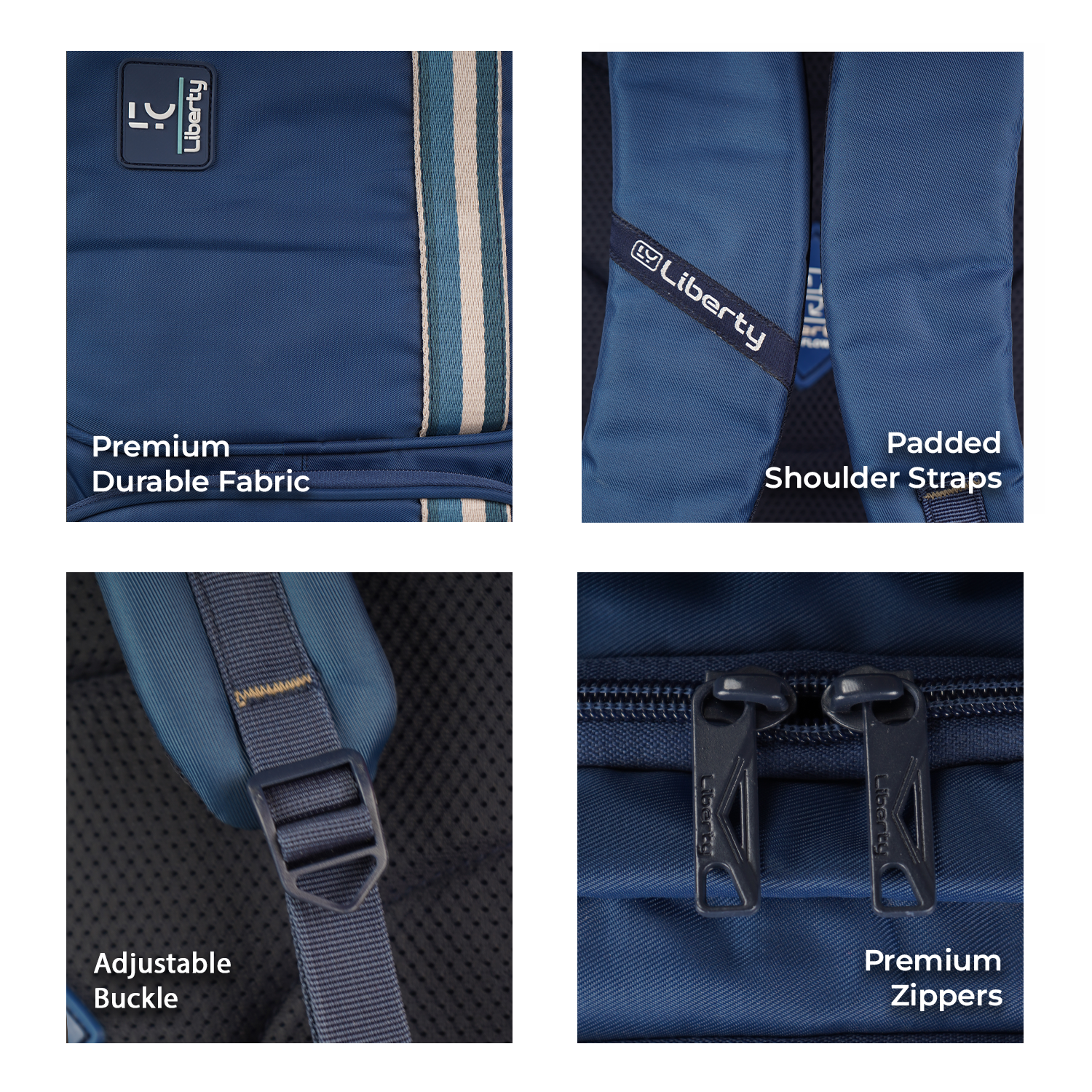 Liberty Linear Pro Blue 28L School Backpack With Raincover