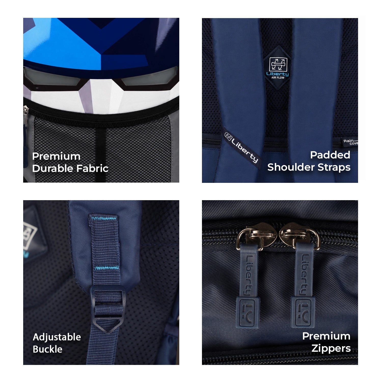 Liberty Botpack LED Eyes 24L Blue School Backpack With Raincover