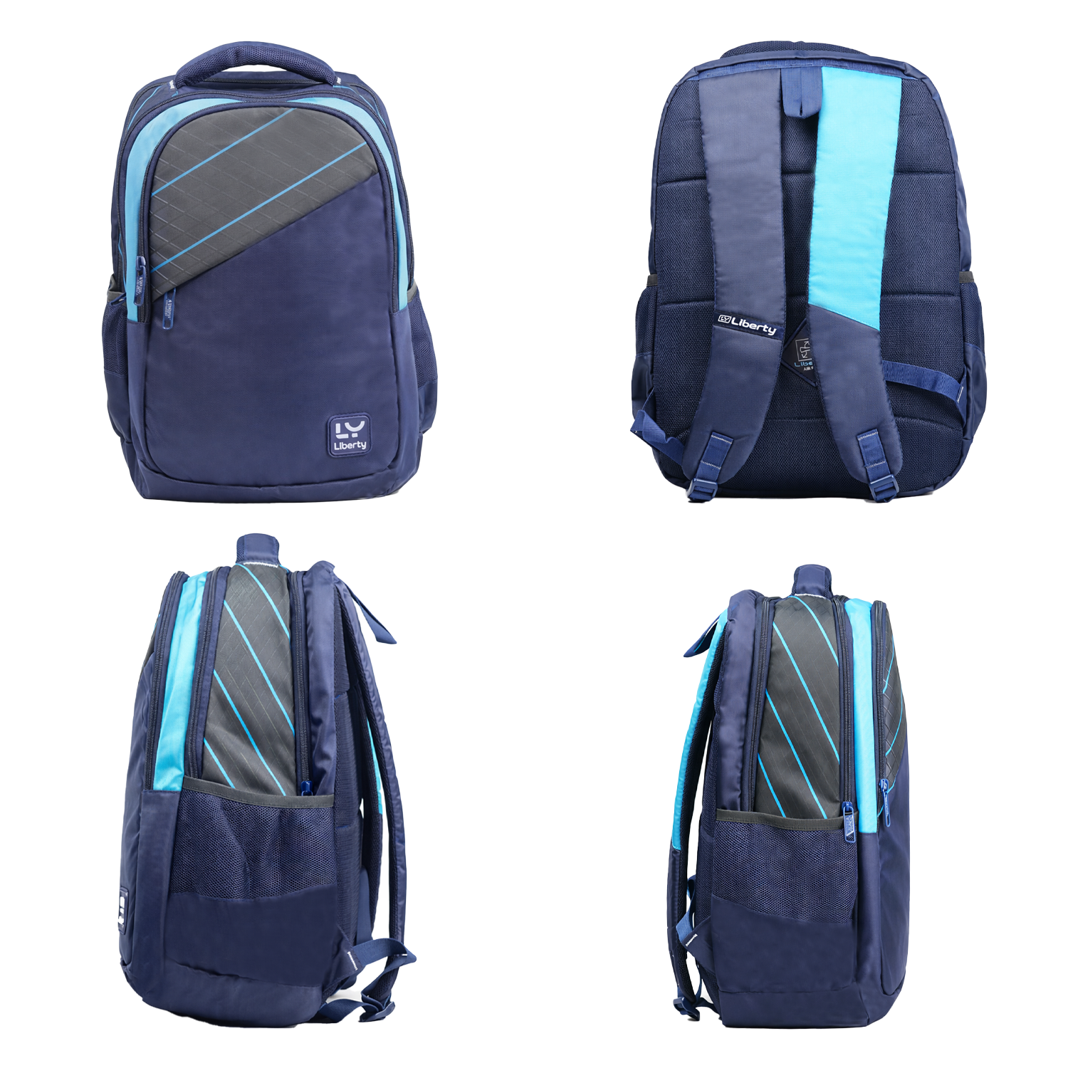 Liberty CyberCore Navy Blue 26L Waterproof School Backpack With Raincover