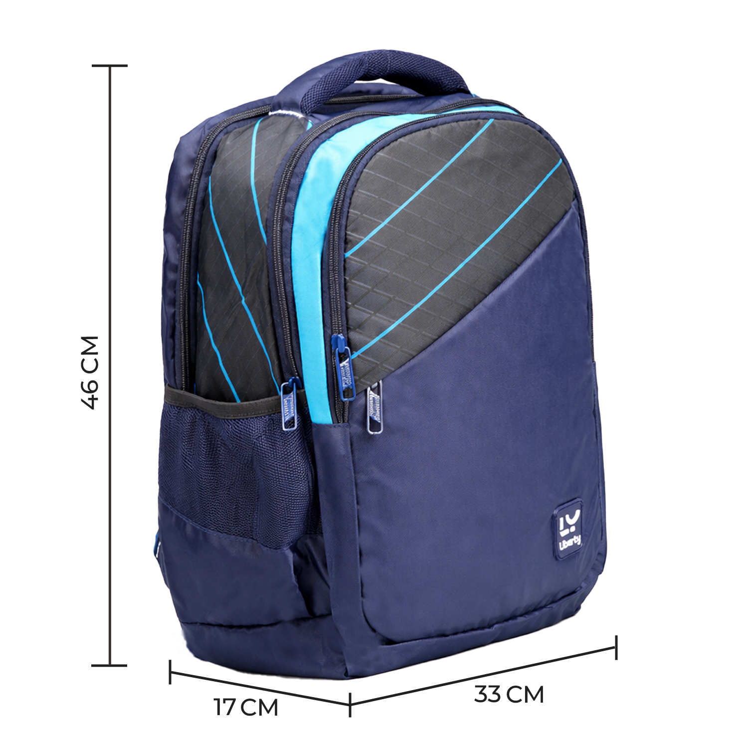 Liberty CyberCore Navy Blue 26L Waterproof School Backpack With Raincover