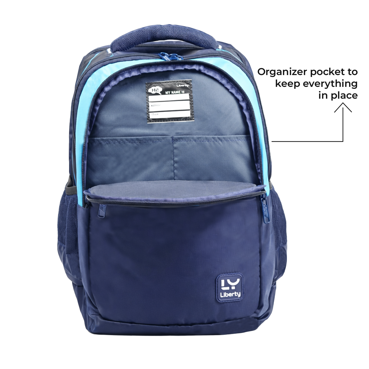 Liberty CyberCore Navy Blue 26L Waterproof School Backpack With Raincover