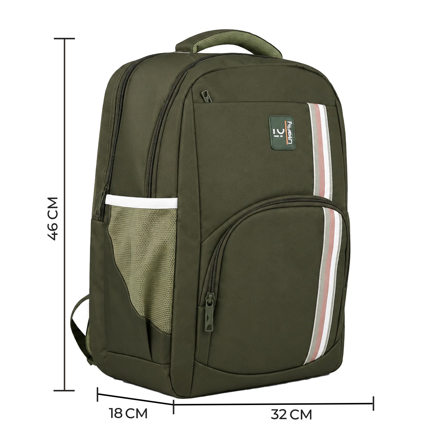 Liberty Linear Pro Olive 28L School Backpack With Raincover