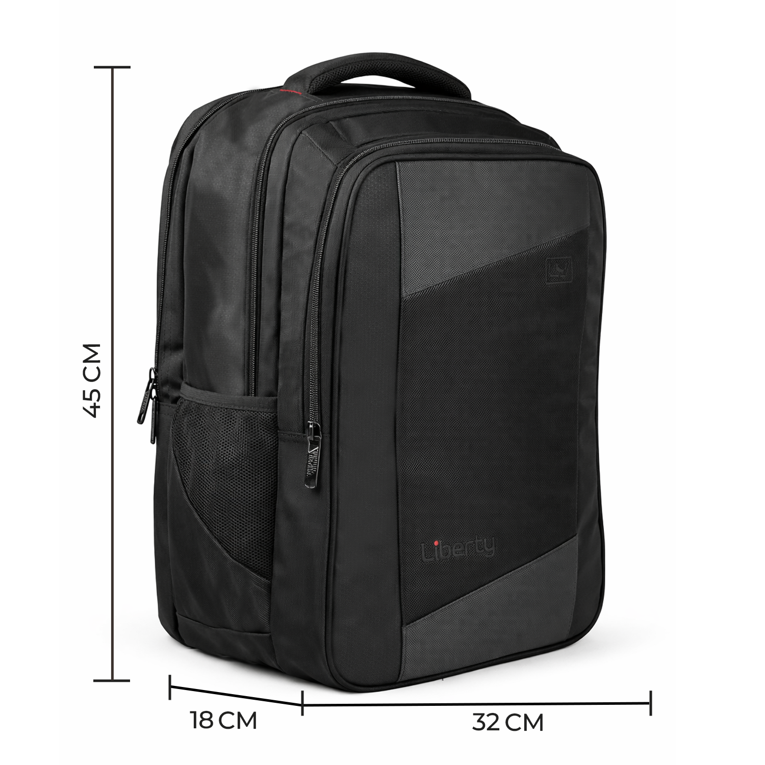 Liberty Vertex Black 25L Laptop Backpack With Raincover