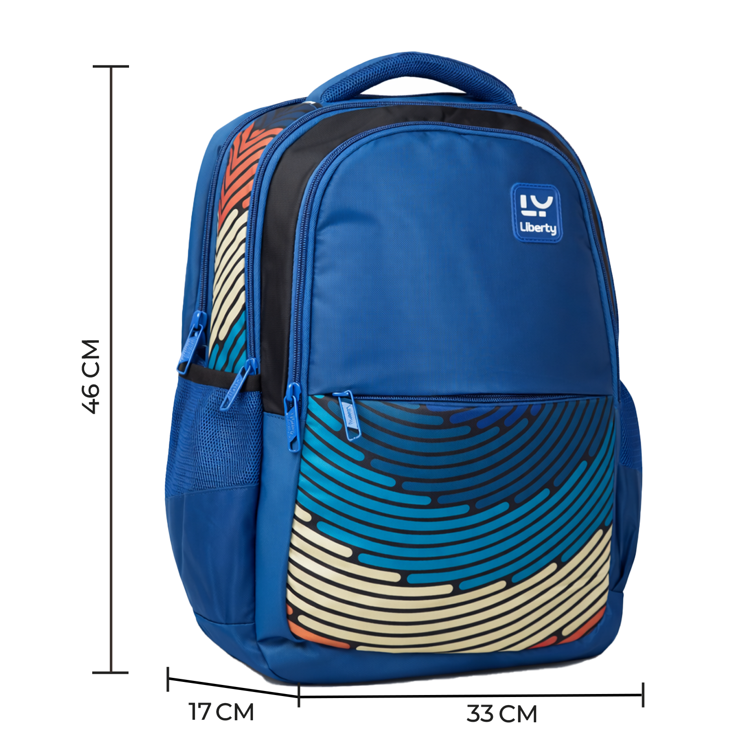 Liberty ColorSpin 26L Peacock Blue  Waterproof School Backpack With Raincover