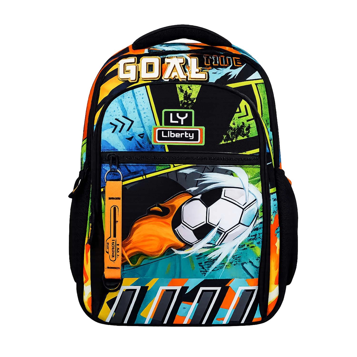 Liberty Goal Time 25L Black School Backpack With Raincover