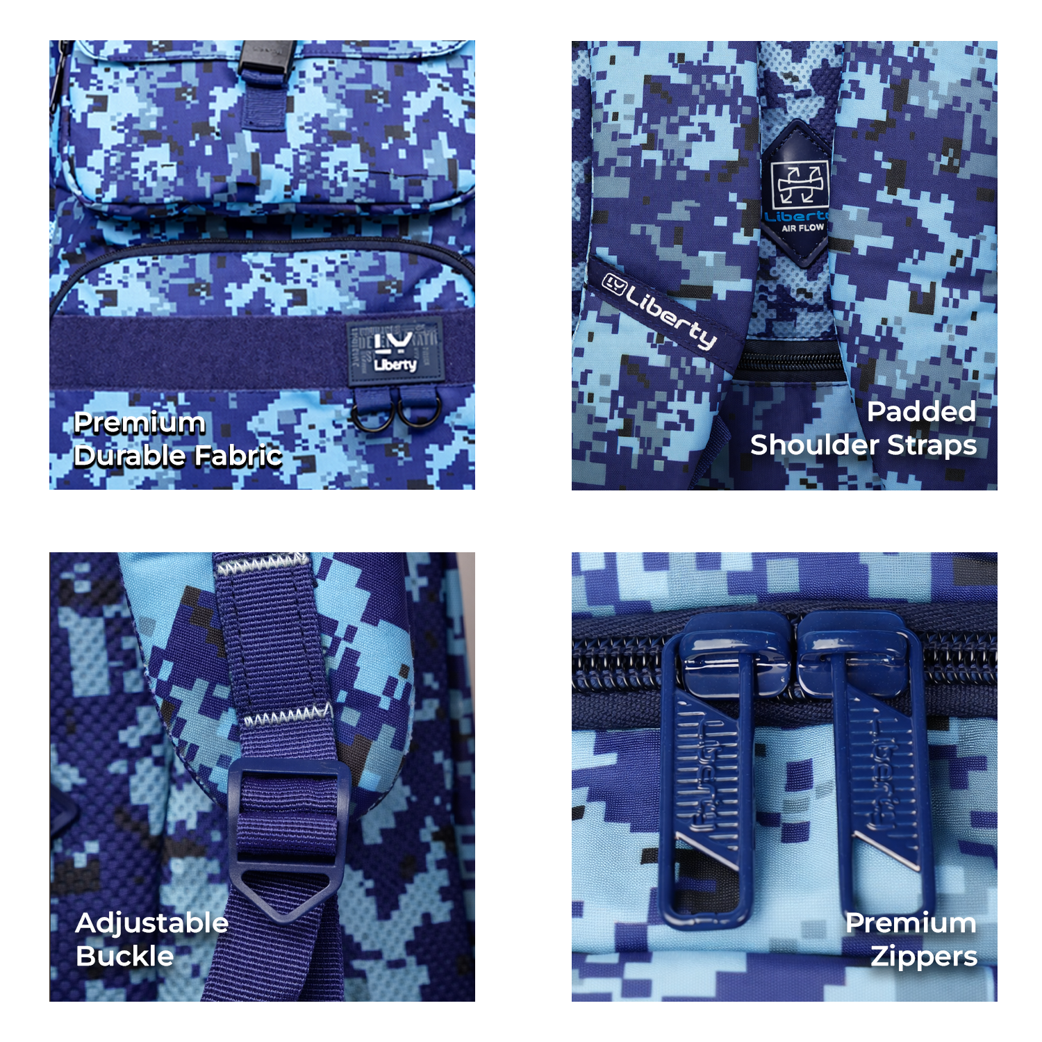 Liberty Ranger Blue 28L School Backpack With Raincover