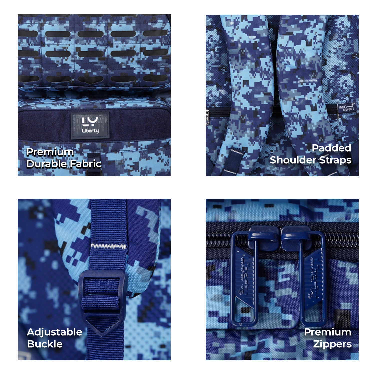 Liberty AllTerrian Blue 28L School Backpack With Raincover