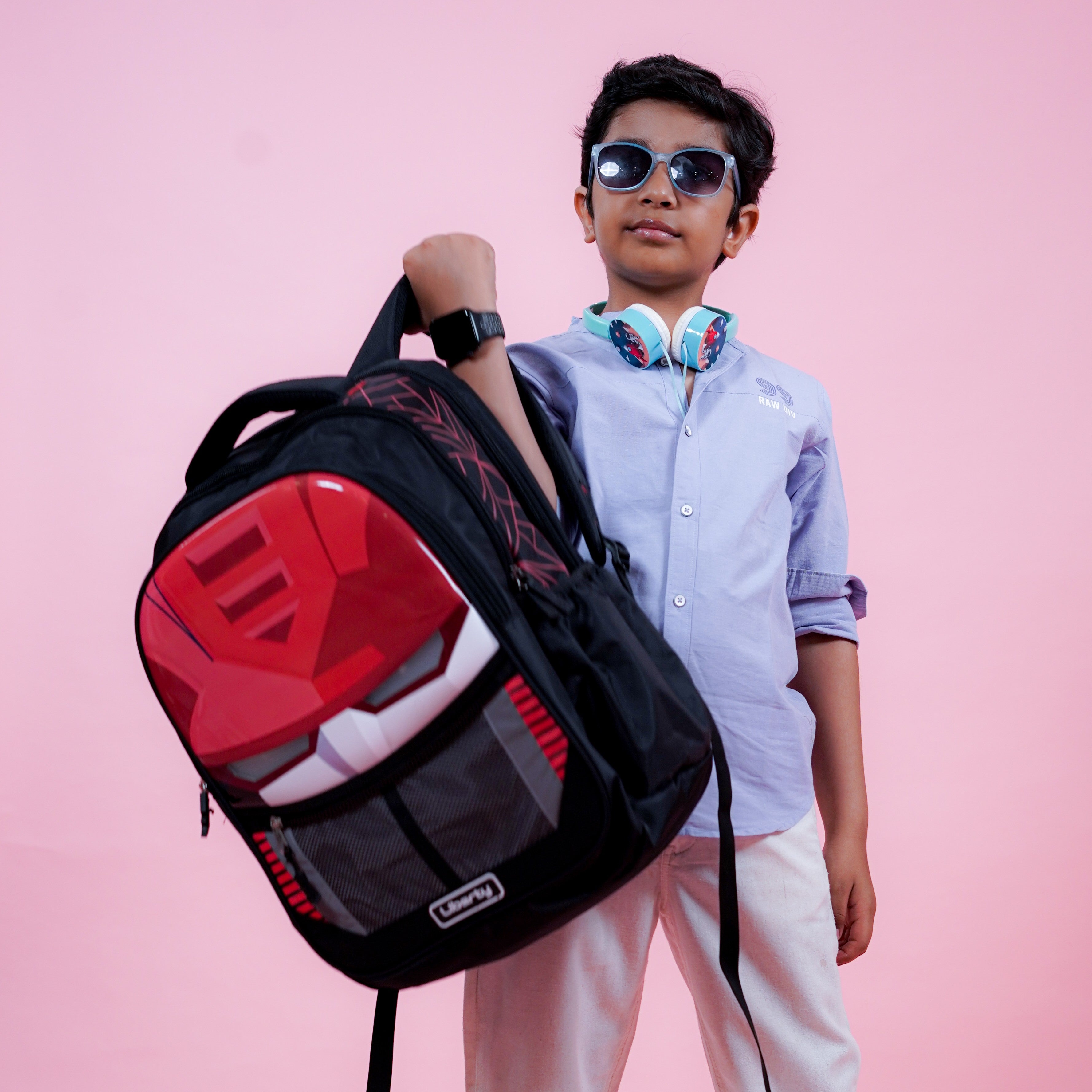 Liberty Botpack LED Eyes 24L Red School Backpack With Raincover