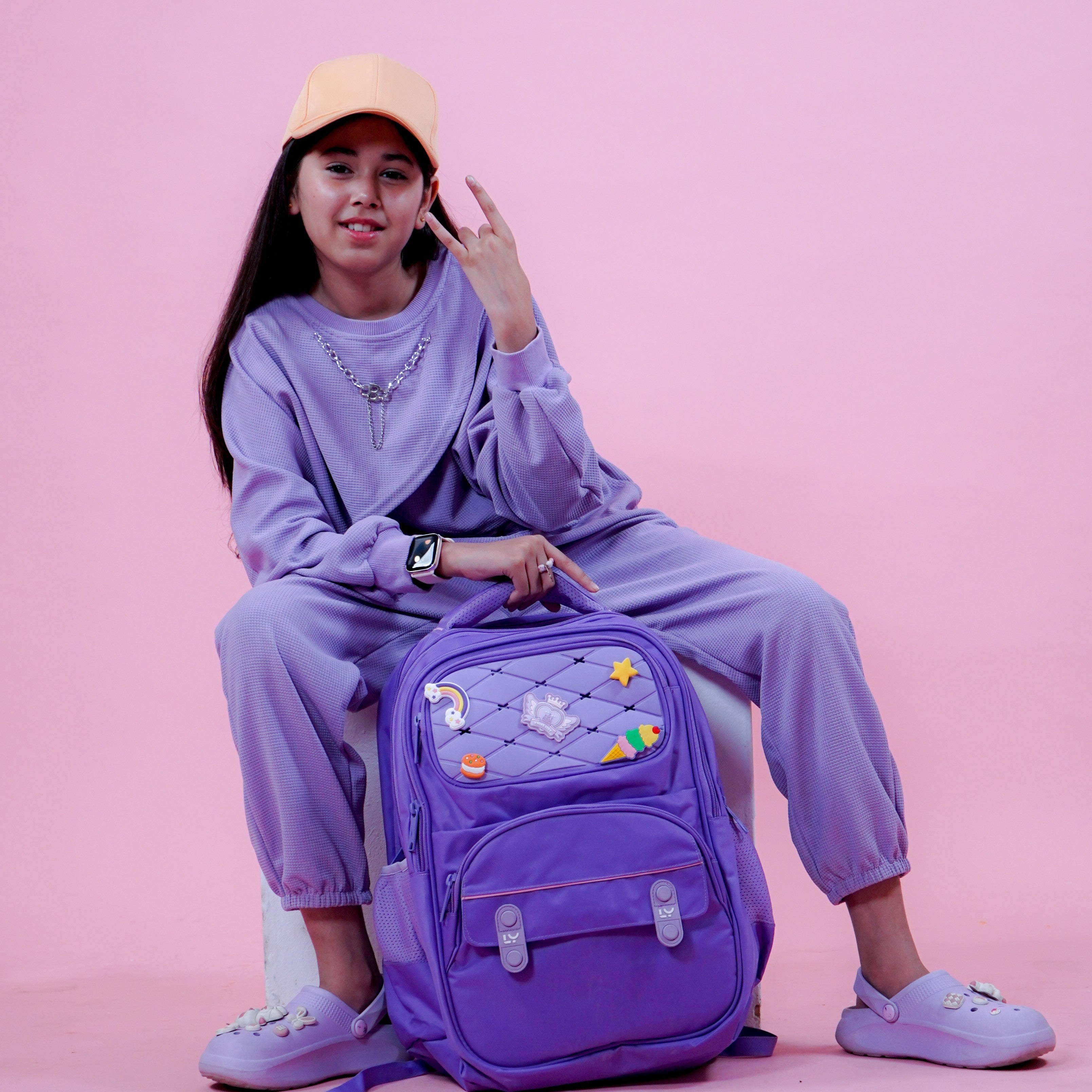 Liberty Pixel Pop Purple 26L School Backpack With Raincover