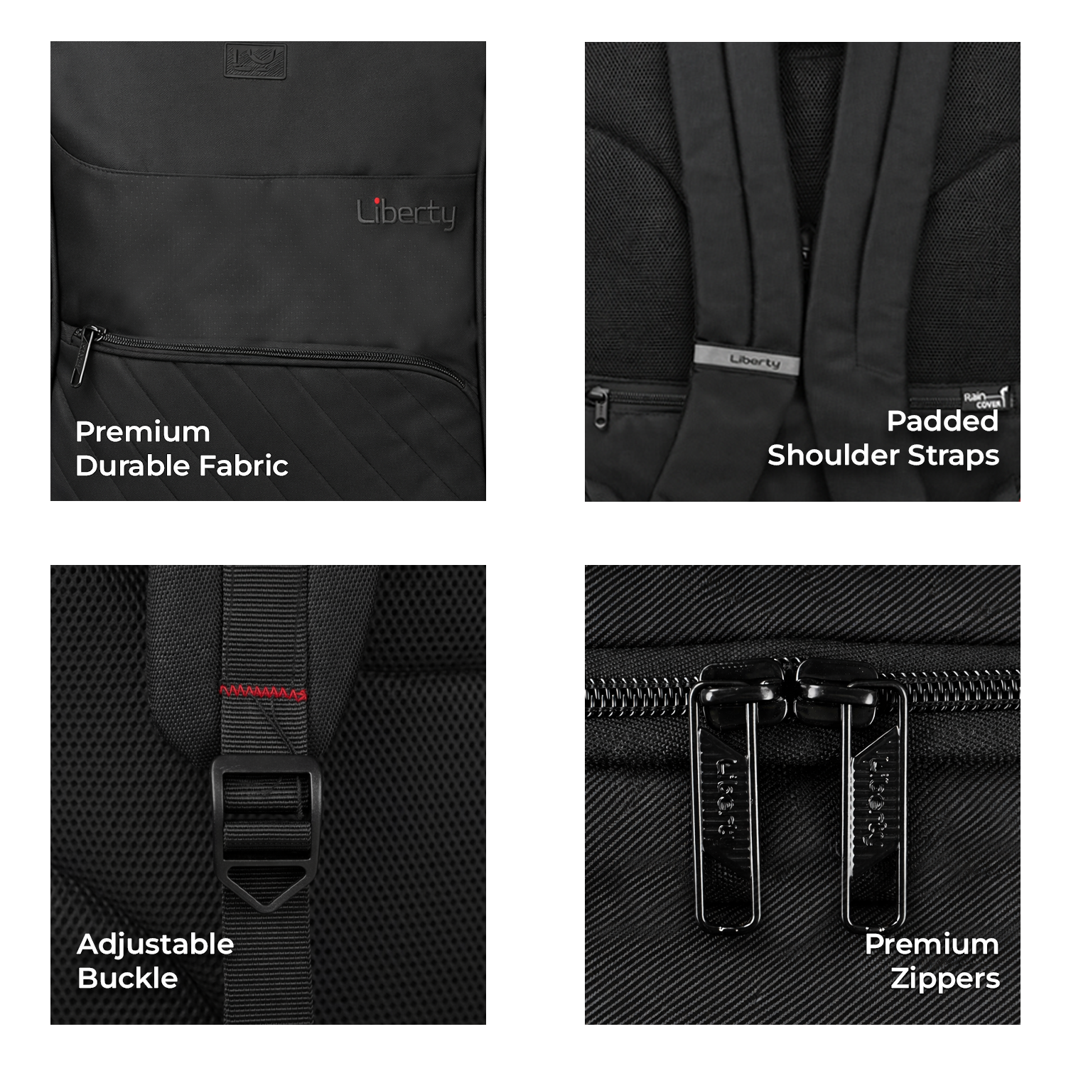Liberty Cove Black 24L Laptop Backpack With Raincover