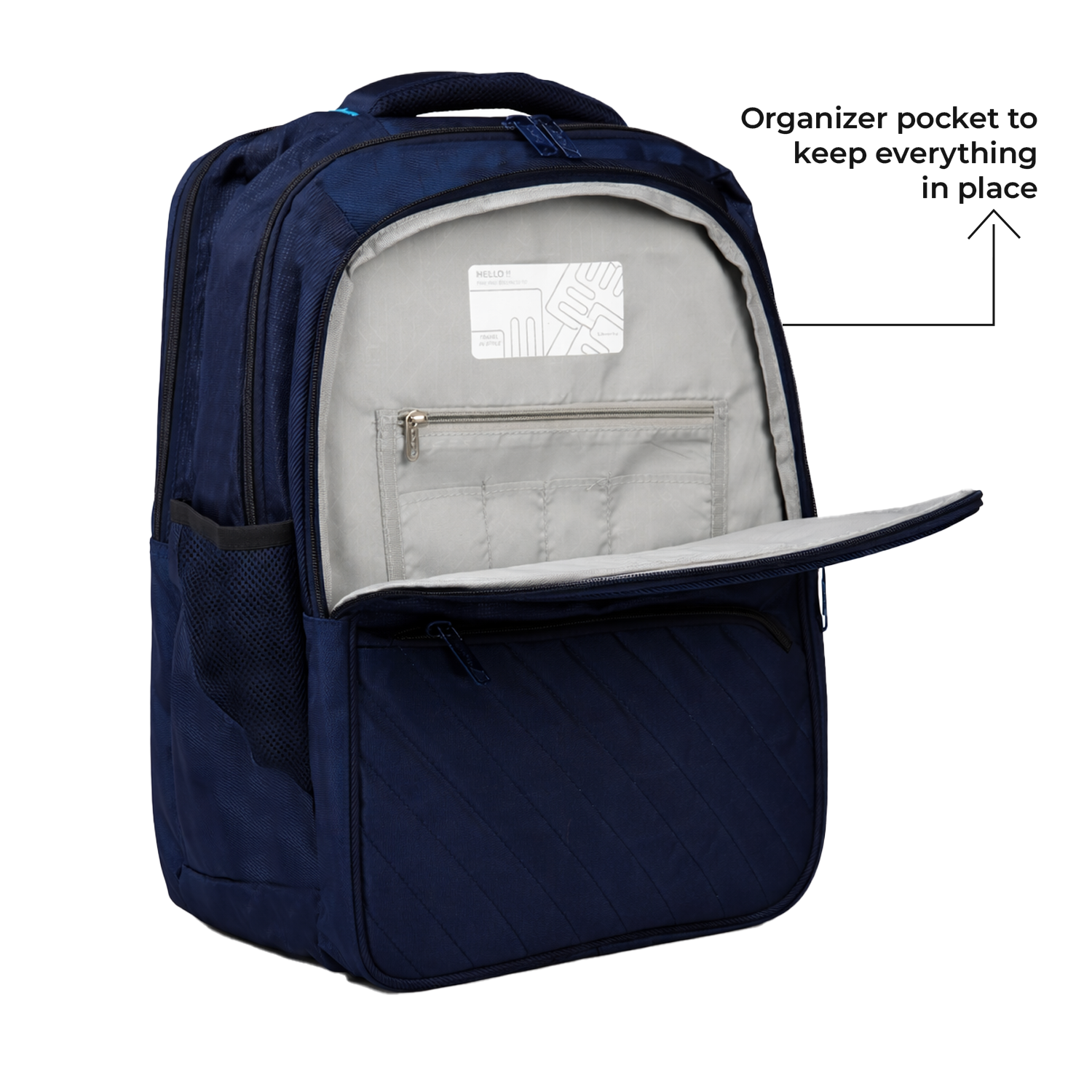 Liberty Cove Navy Blue 24L Laptop Backpack With Raincover