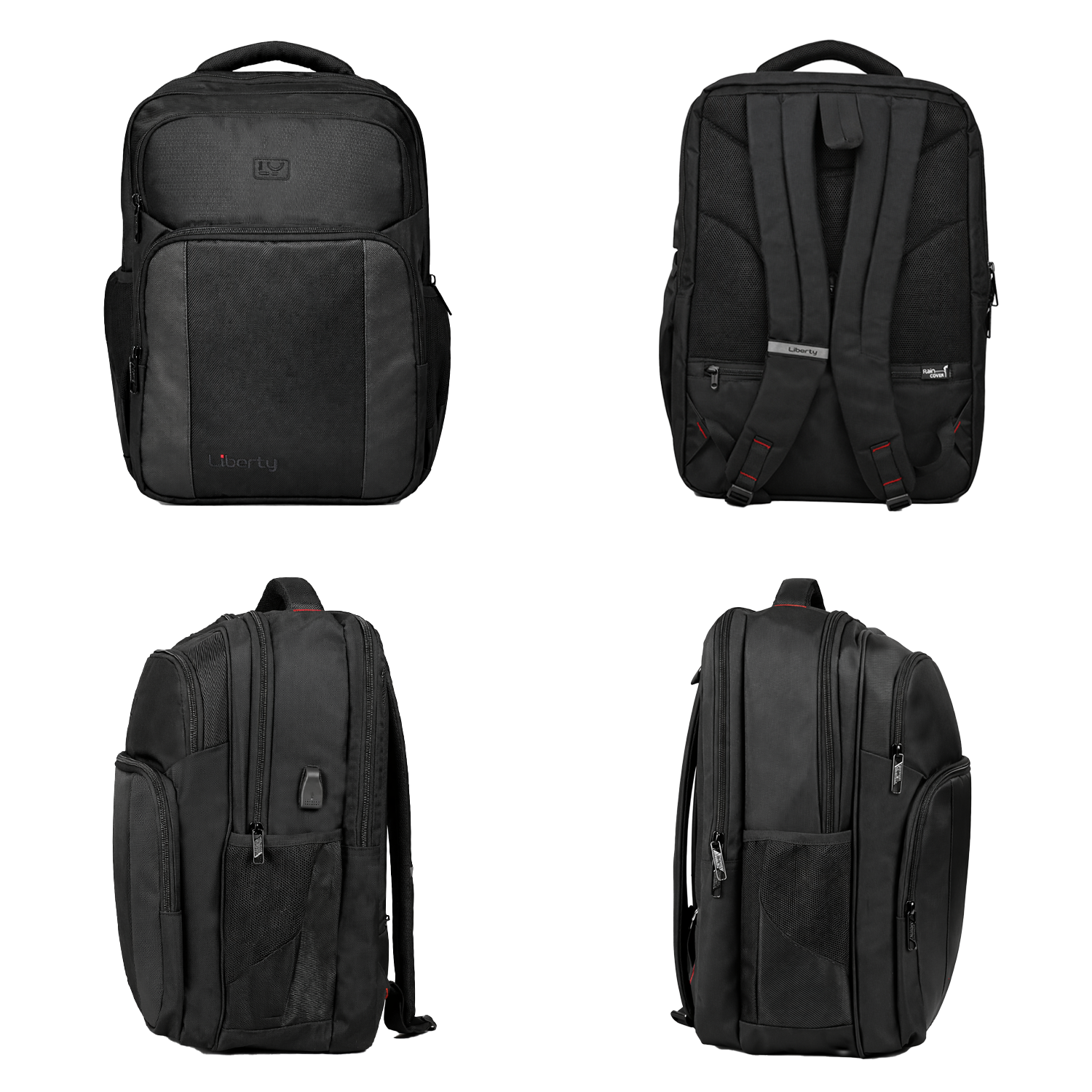 Liberty Crest Black 26L School Backpack With Raincover