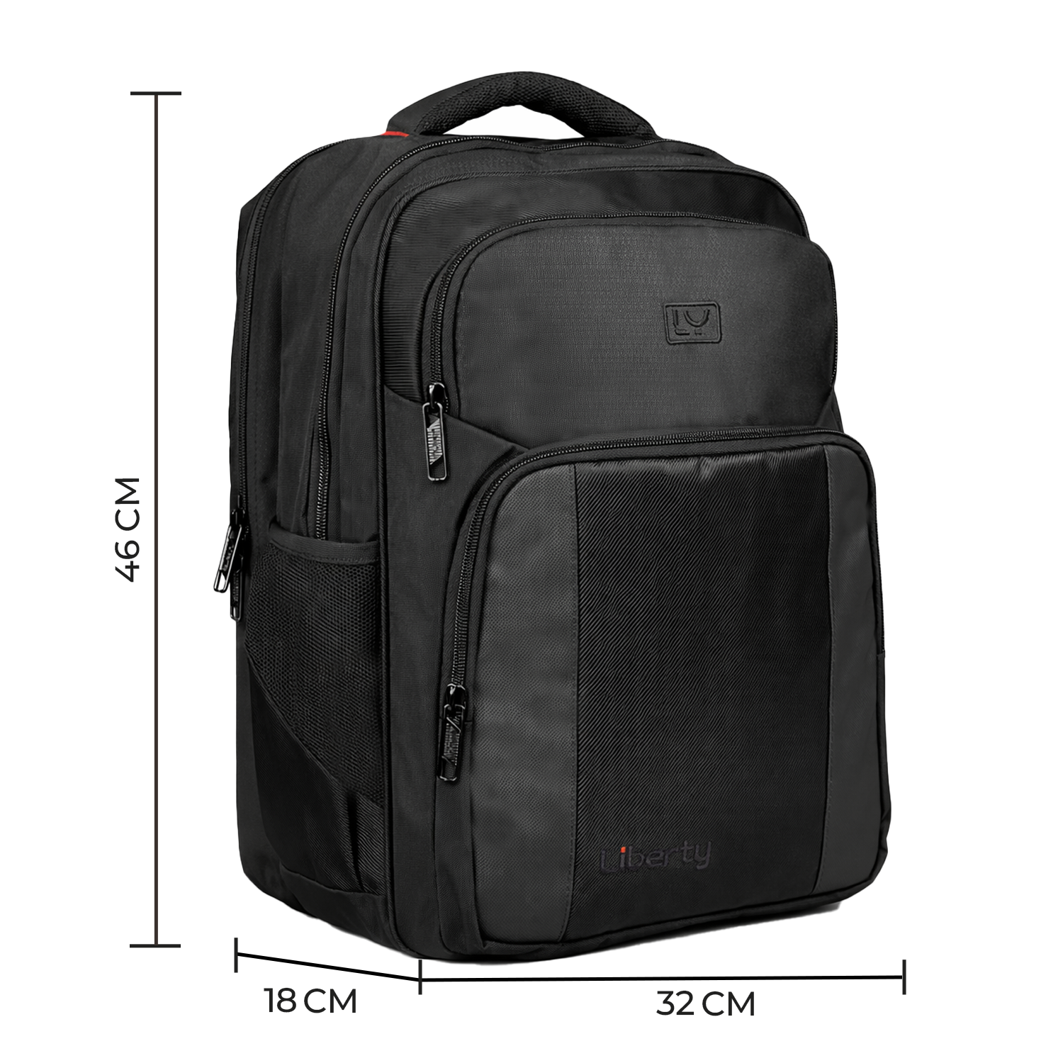 Liberty Crest Black 26L School Backpack With Raincover