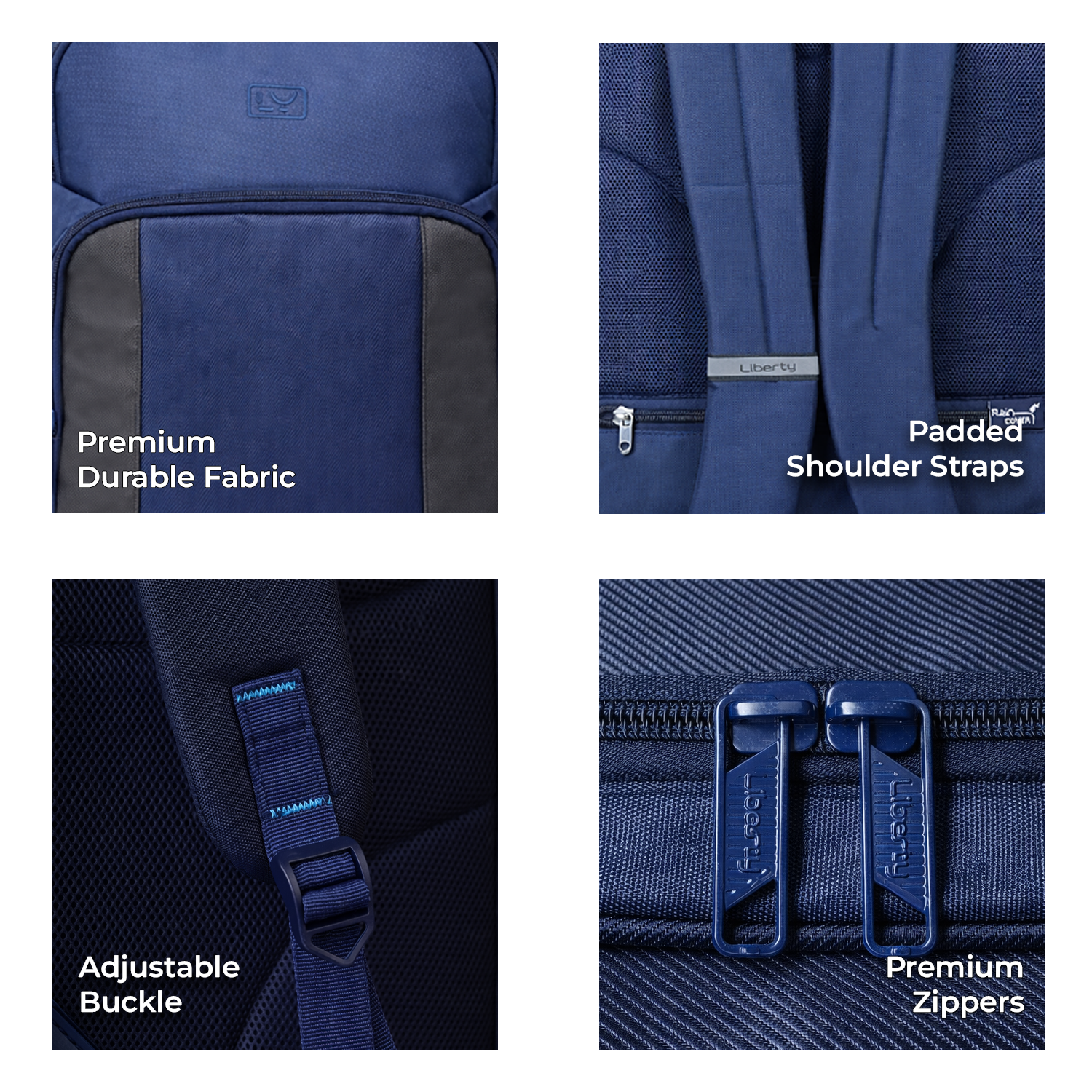 Liberty Crest Navy Blue 26L Laptop Backpack With Raincover