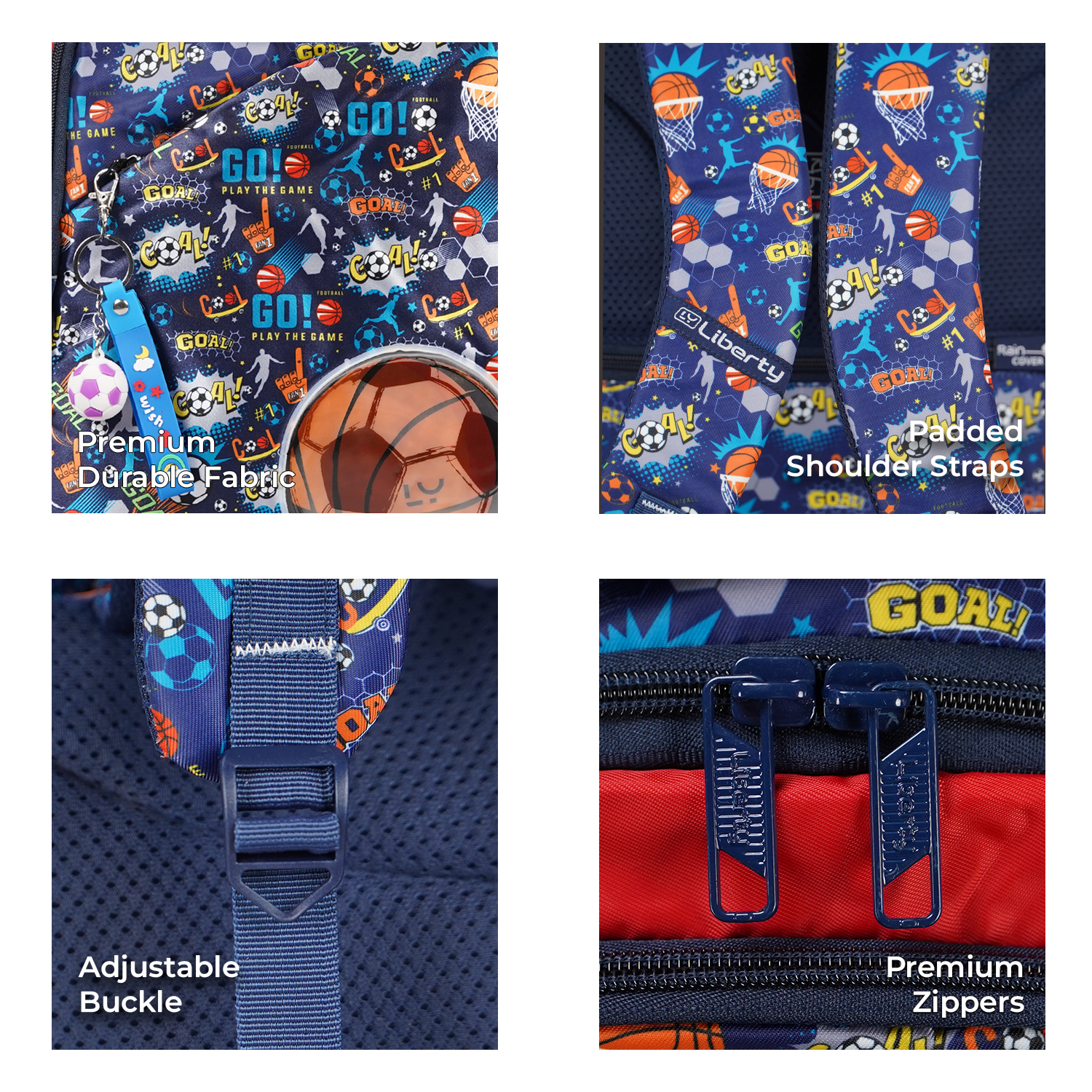 Liberty GoalRunner Navy Blue Football 26L Waterproof School Backpack