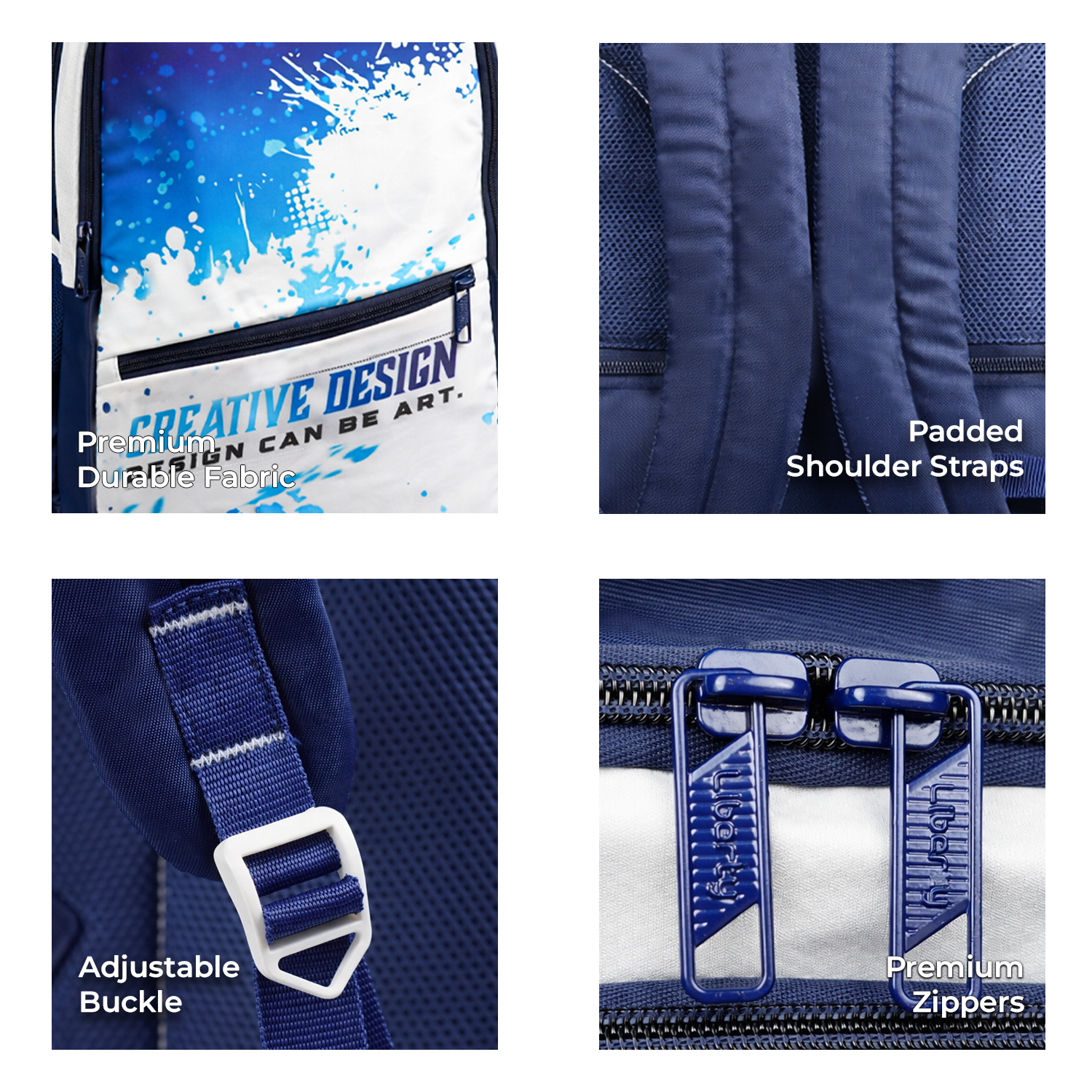 Liberty InkWave Navy Blue 25L Waterproof School Backpack With Raincover