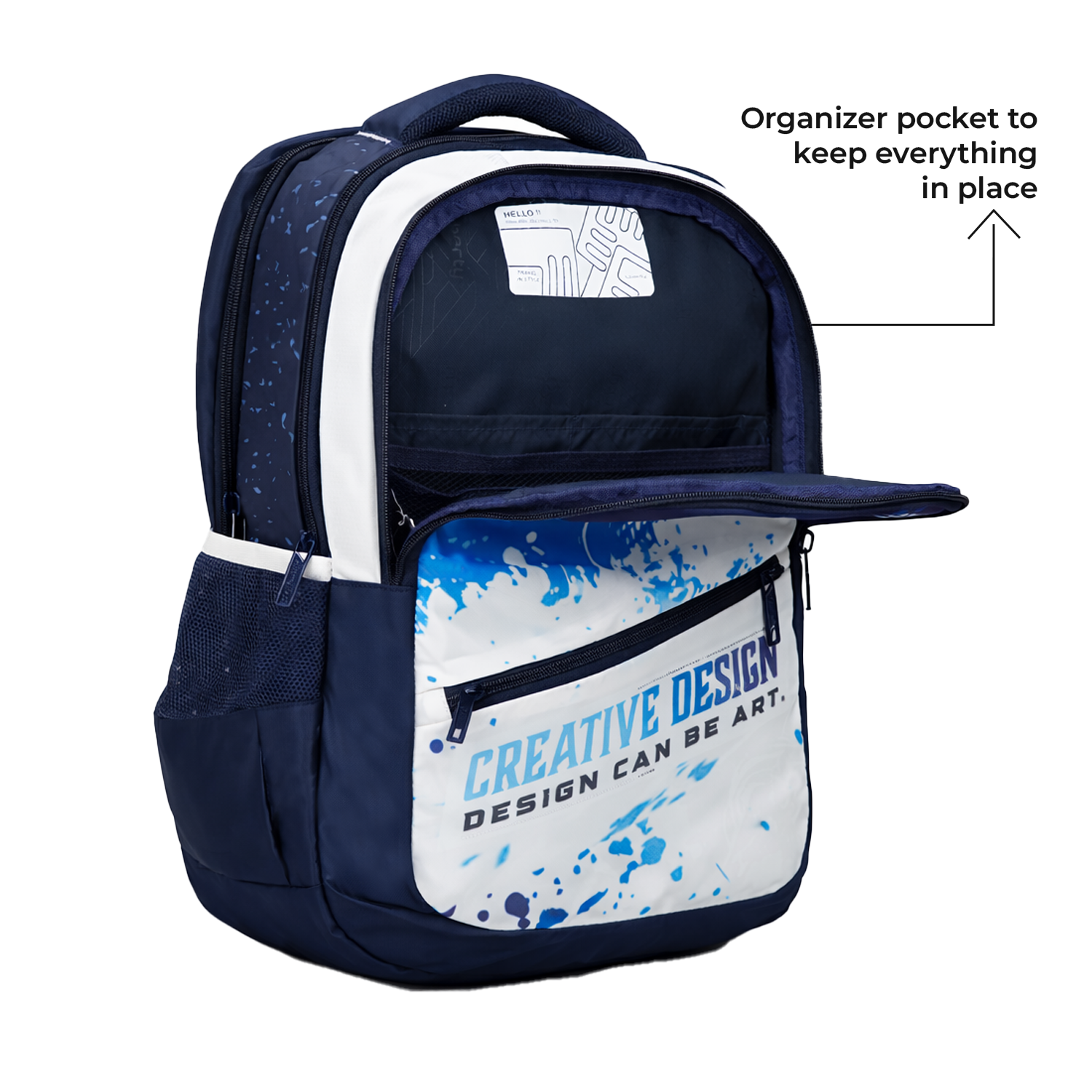 Liberty InkWave Navy Blue 25L Waterproof School Backpack With Raincover
