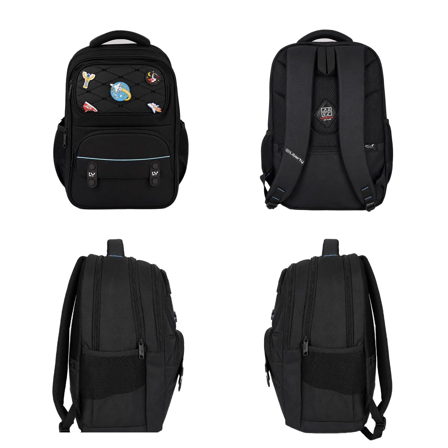 Liberty Pixel Pop Black 26L School Backpack With Raincover