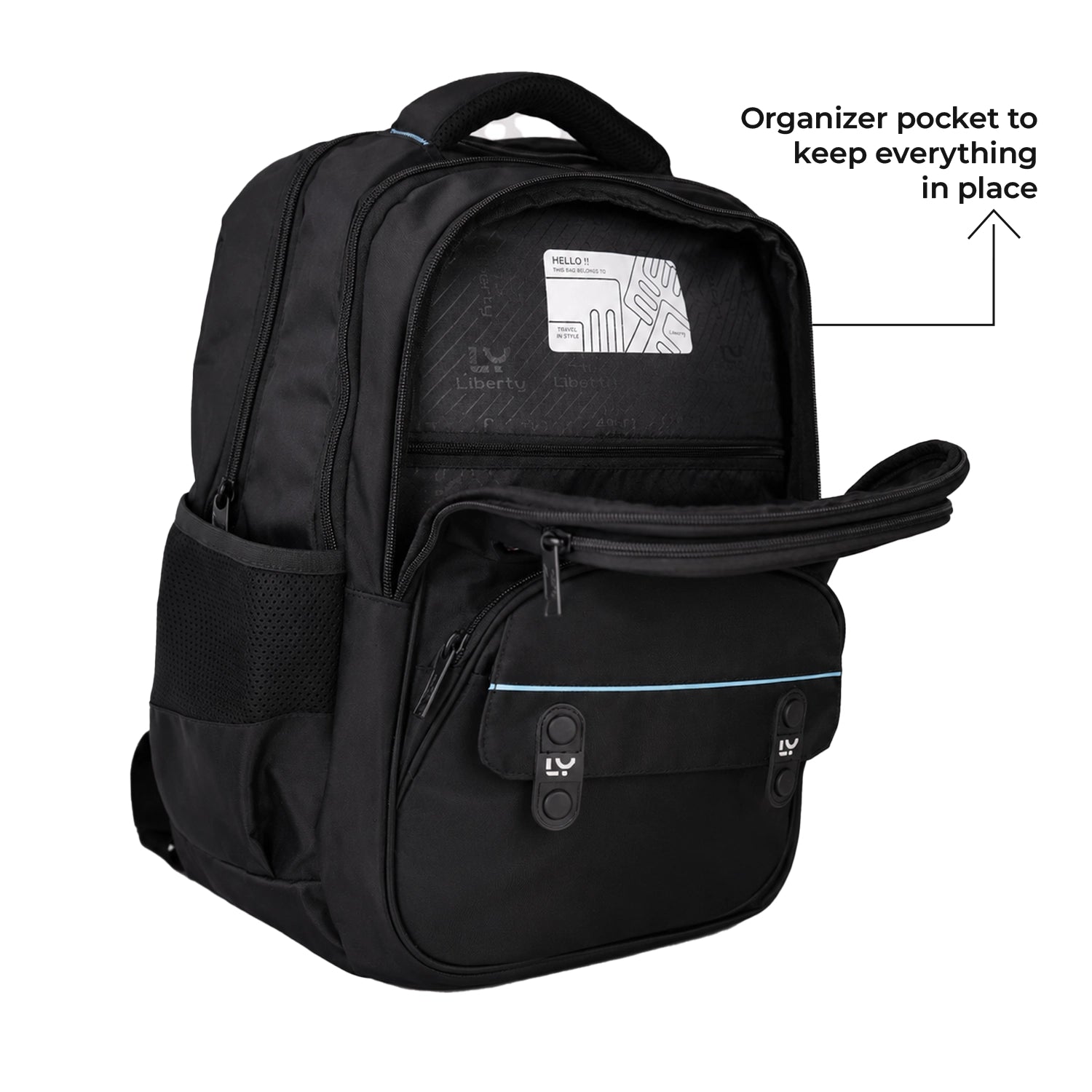 Liberty Pixel Pop Black 26L School Backpack With Raincover