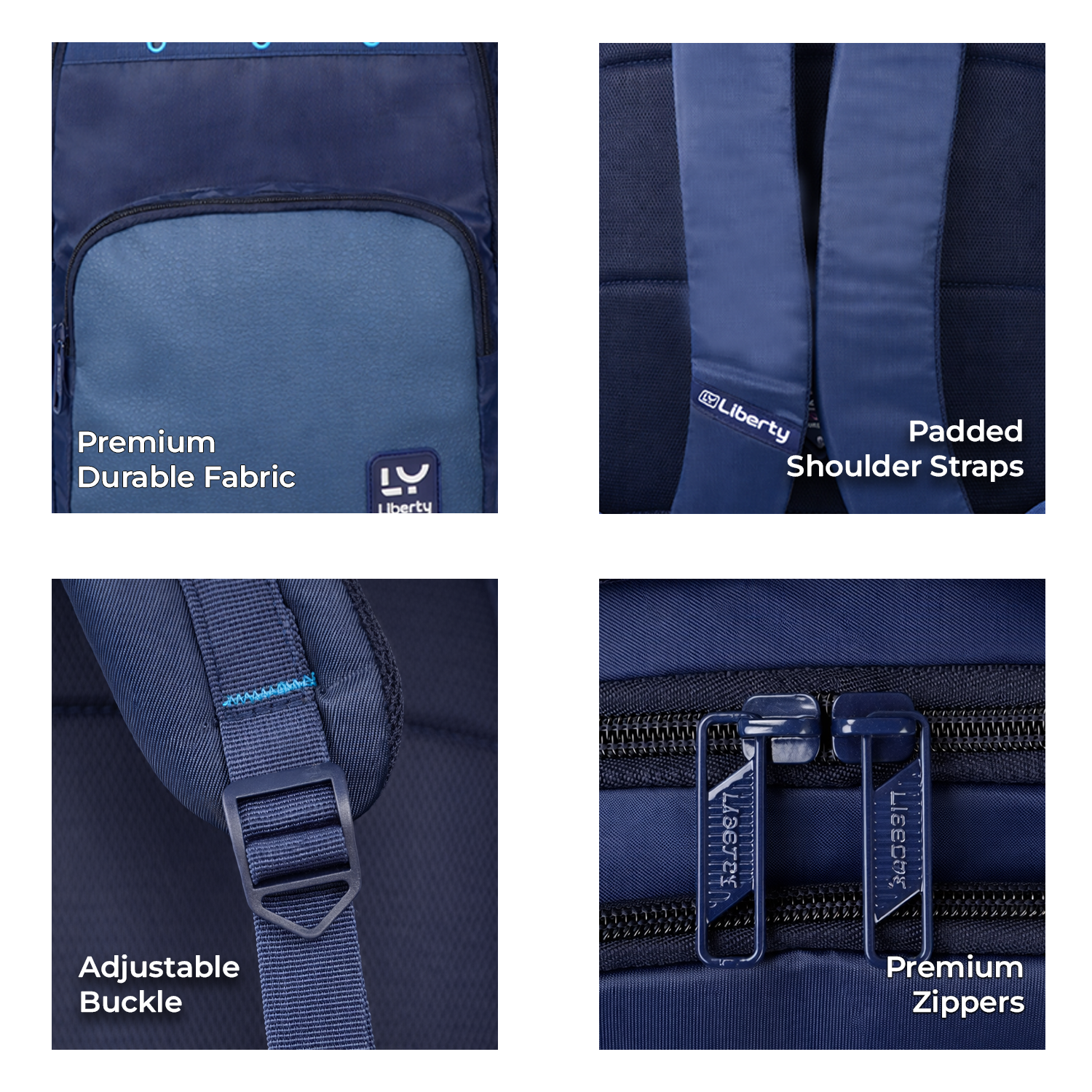 Liberty Stride Navy Blue 16L Laptop Backpack With Raincover
