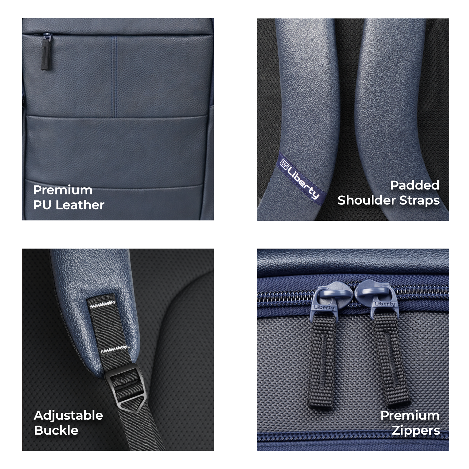 Liberty Verve Navy Blue 16L Laptop Backpack With Raincover