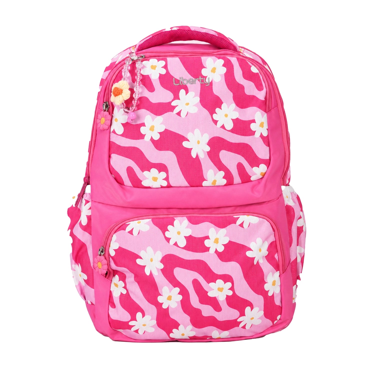 Liberty Wavy Daisy 27L Pink School Backpack With Raincover