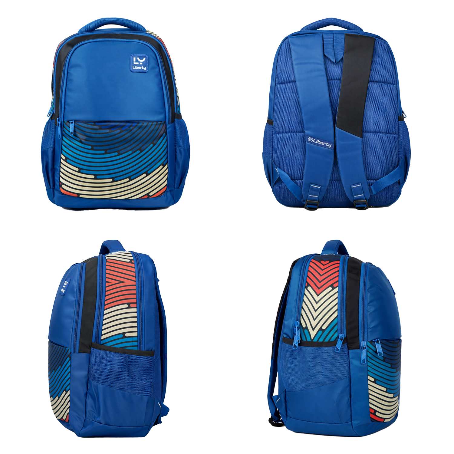 Liberty ColorSpin Navy Blue 26L Waterproof School Backpack With Raincover