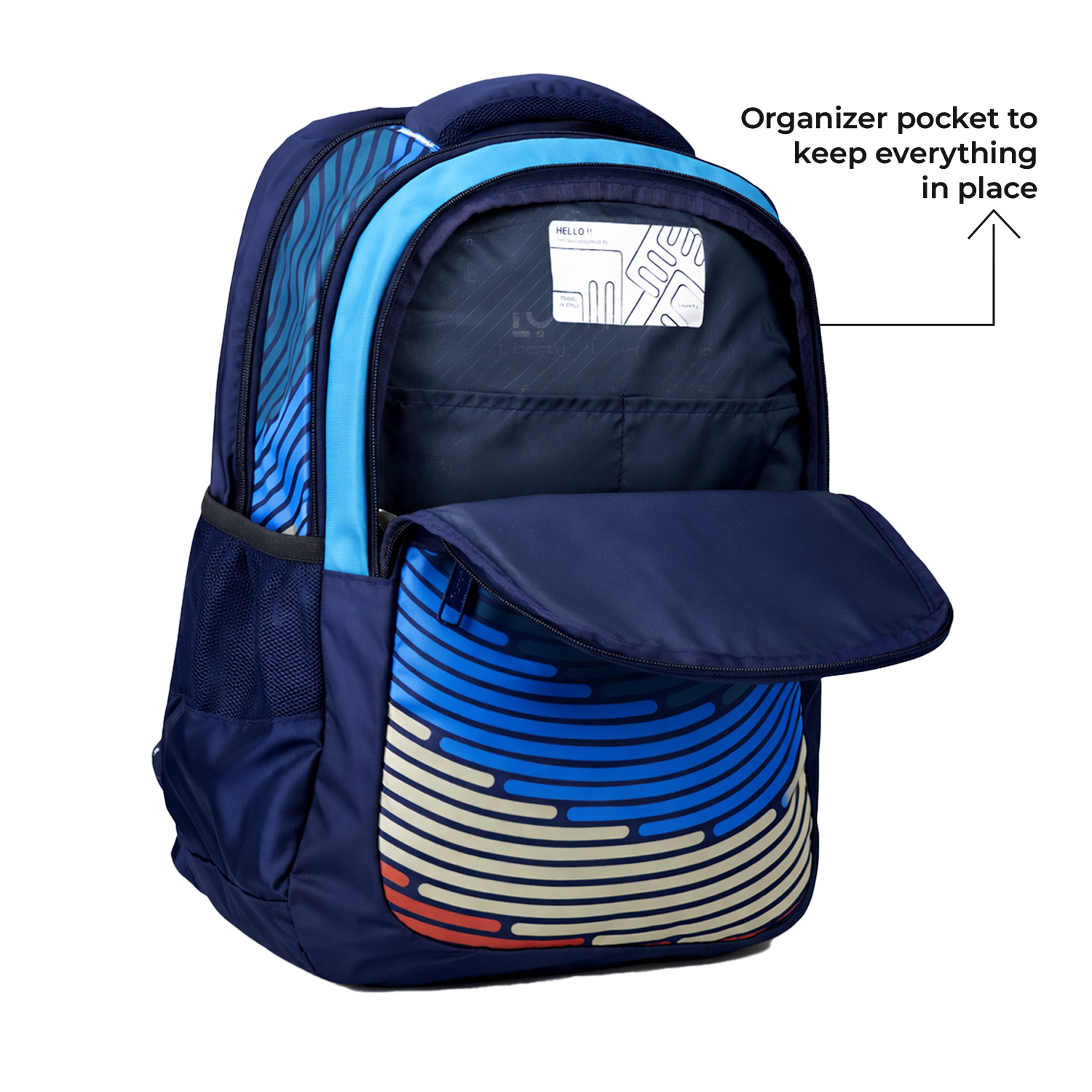 Liberty ColorSpin Navy Blue 26L Waterproof School Backpack With Raincover