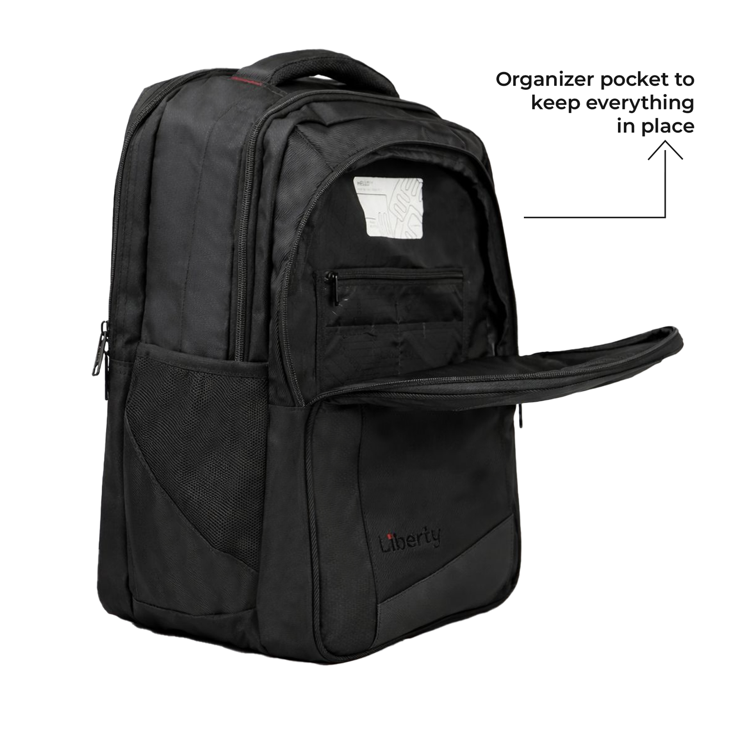 Liberty Vertex Black 25L Laptop Backpack With Raincover