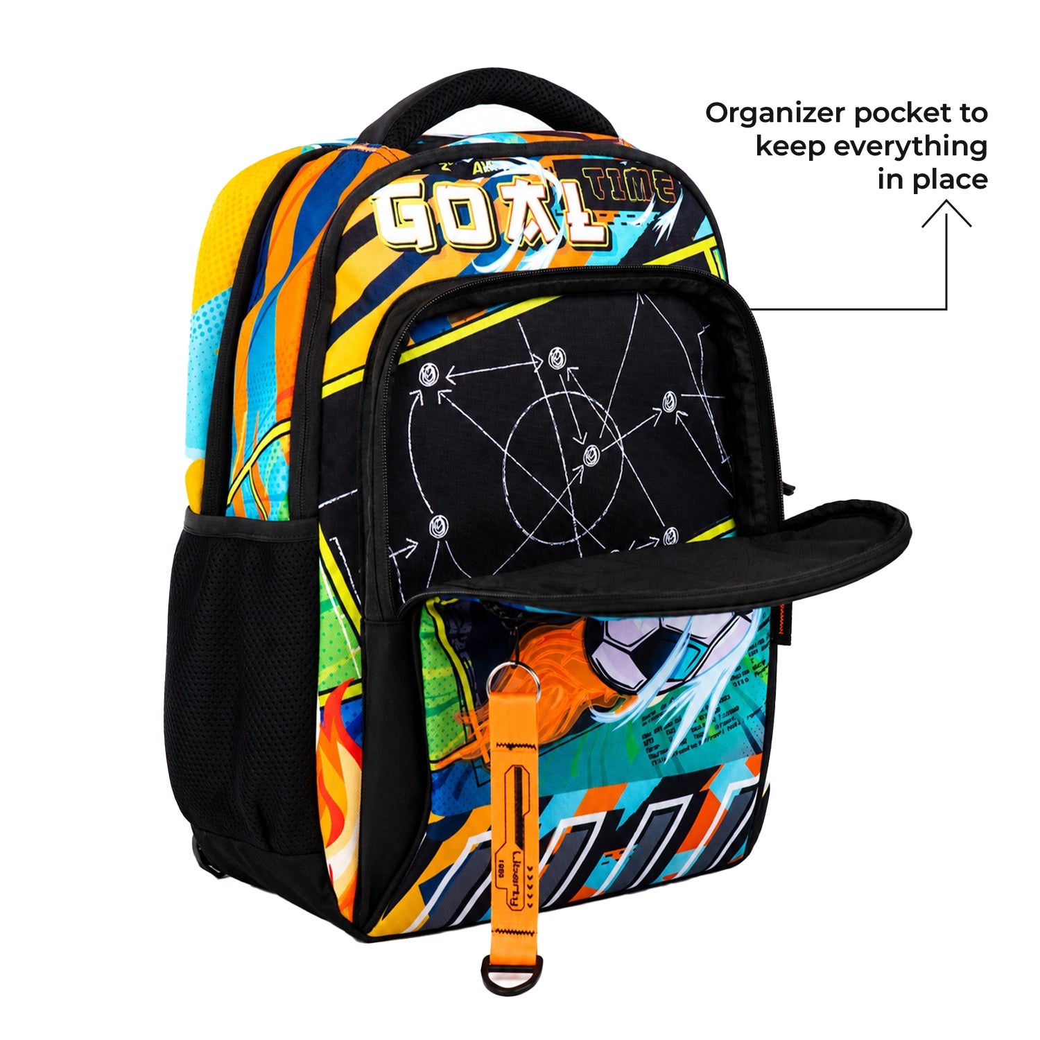 Liberty Goal Time 25L Black School Backpack With Raincover